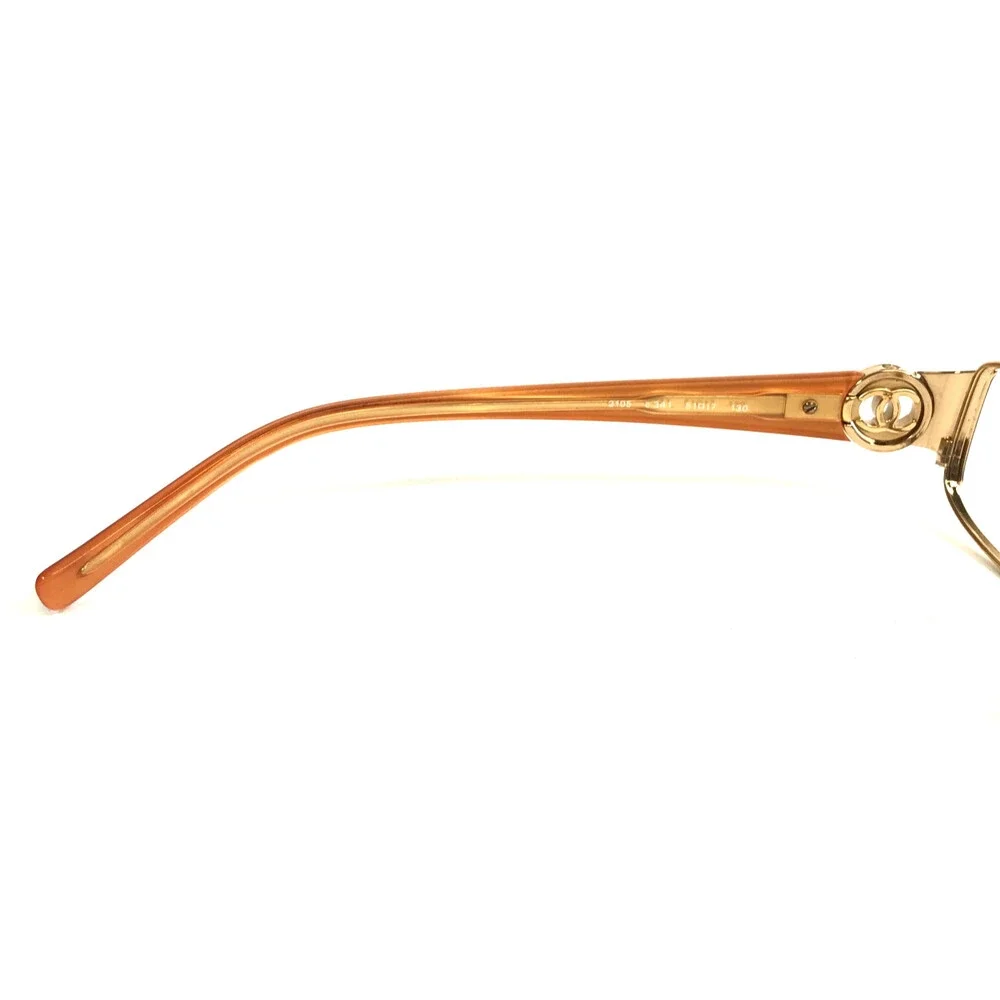 Chanel Eyeglasses Frames 2105 c.341 Black Orange Gold Wire Rim 51-17-130